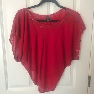 Red studded top